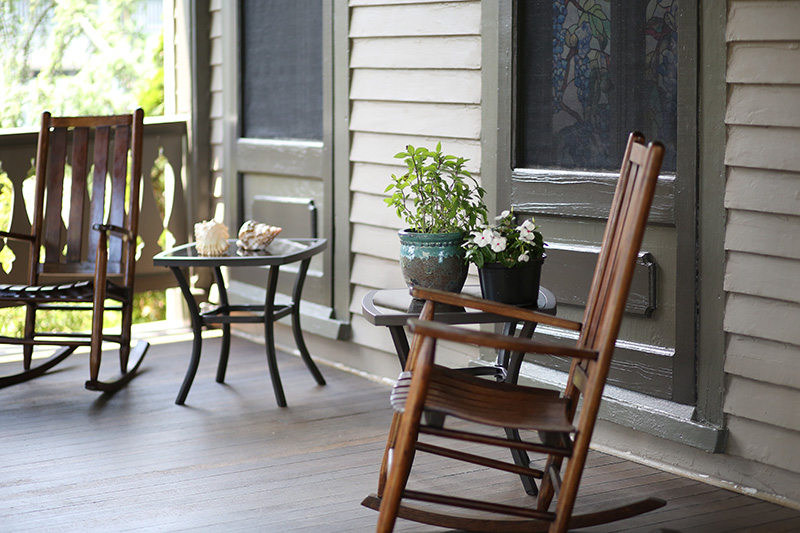 Rocking chair on porch